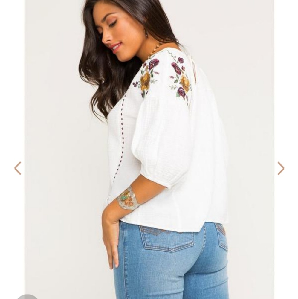 Embroidered Peasant Top - Picture 5 of 5